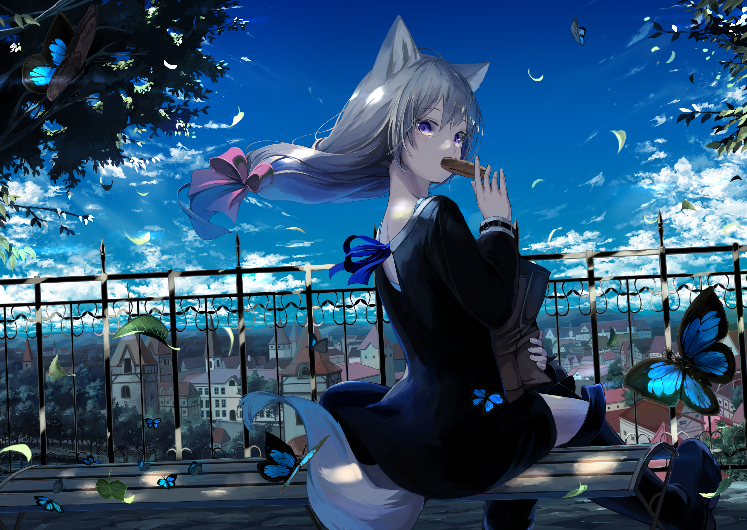 Anime Girl With Wolf Ears Wallpapers