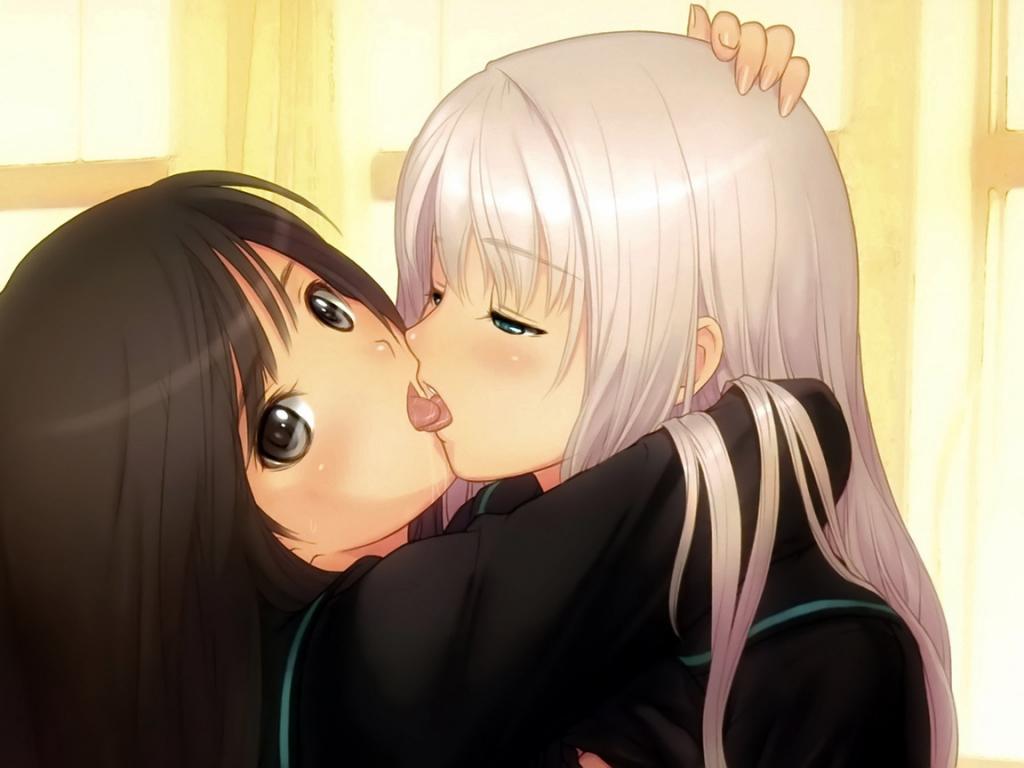 Anime Girls Kiss Wallpapers