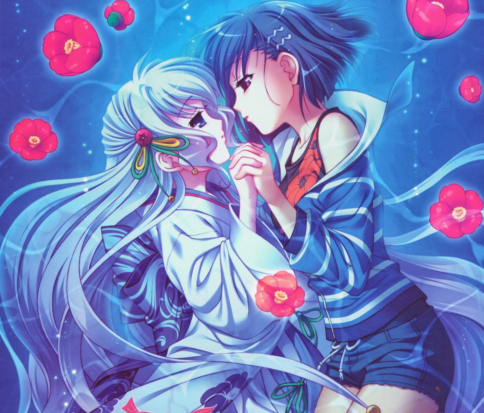 Anime Girls Kiss Wallpapers