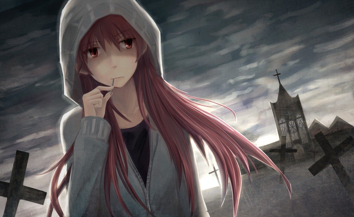 Anime Girls With Hoodies Wallpapers