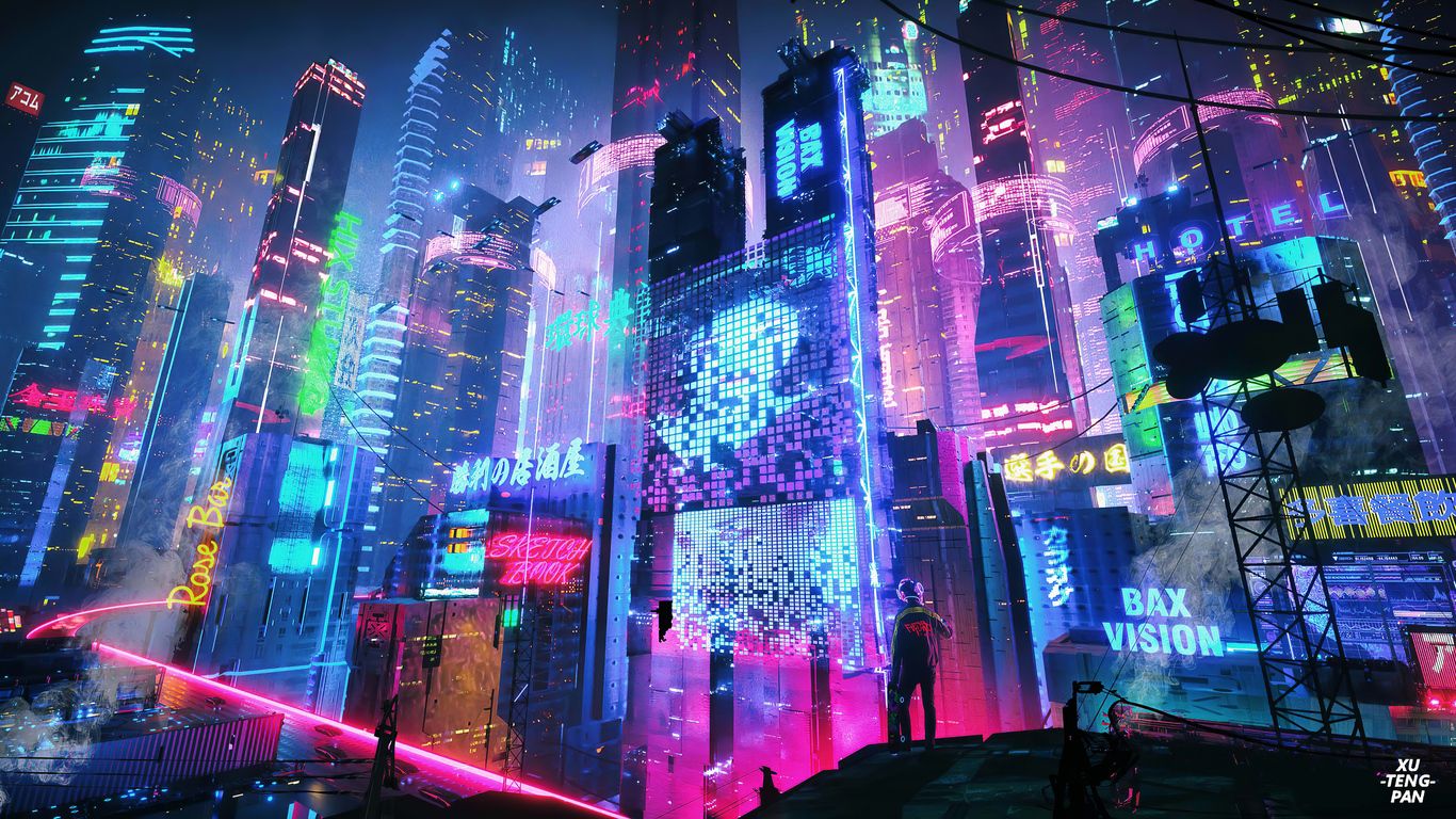 Anime Neon City Wallpapers