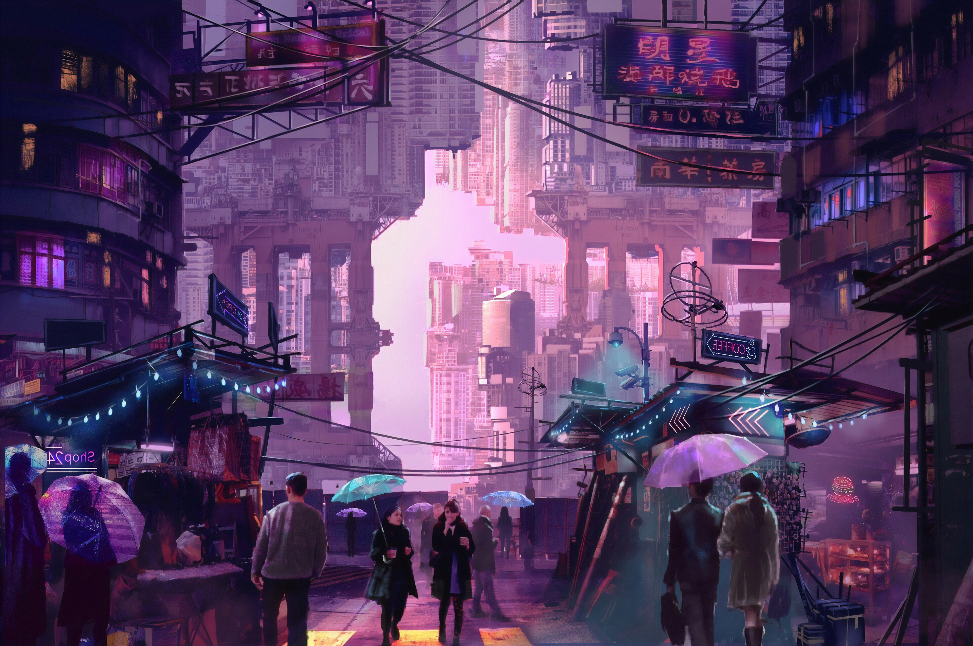 Anime Neon City Wallpapers