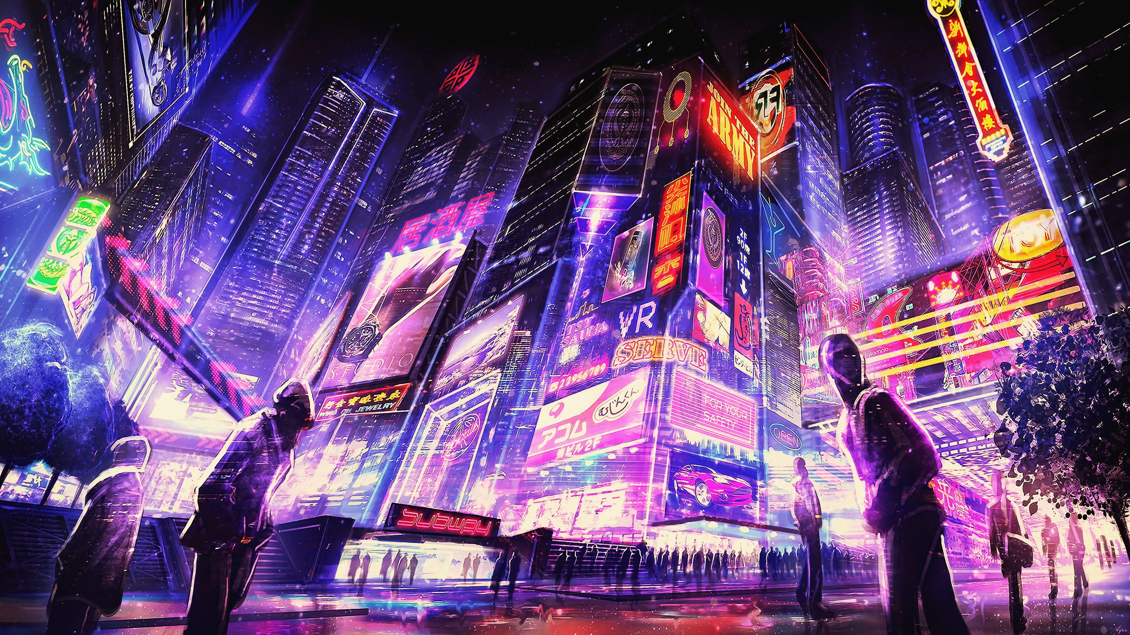 Anime Neon City Wallpapers