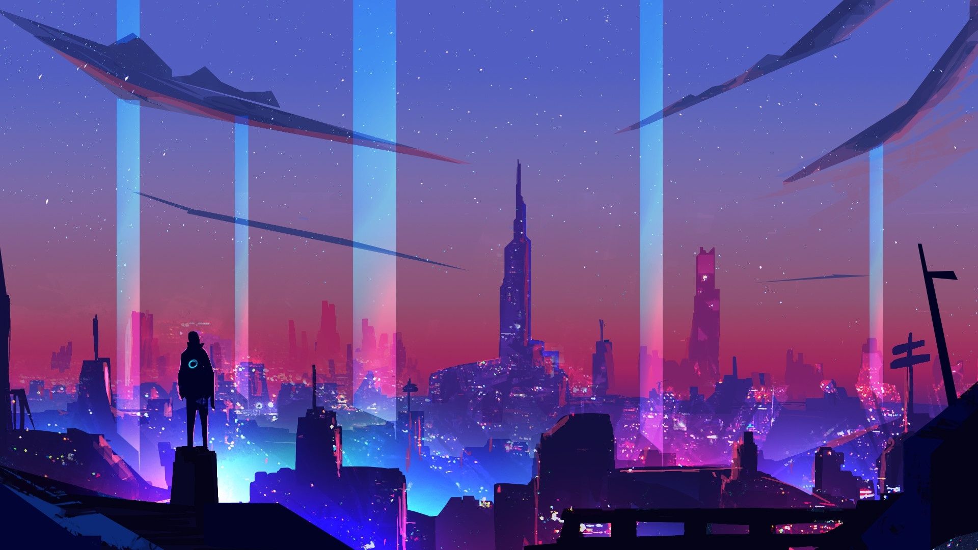 Anime Neon City Wallpapers