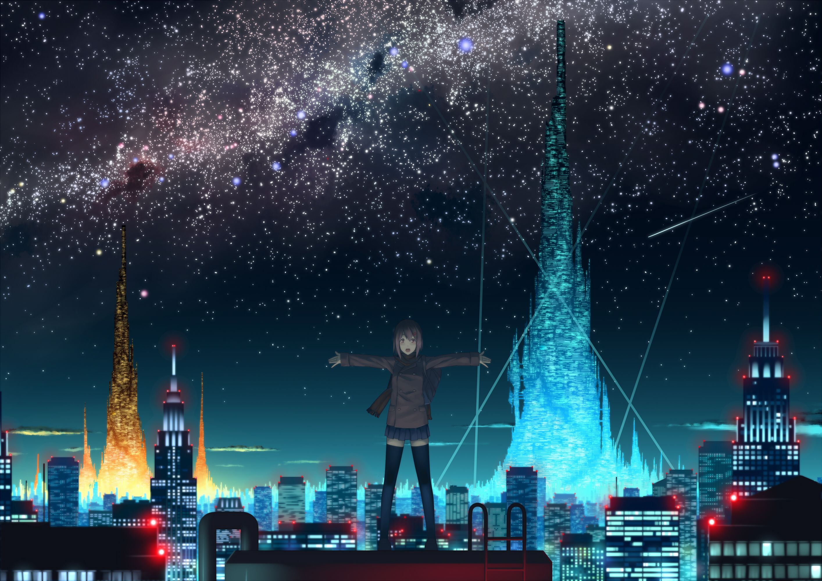 Anime Night City Hd Wallpapers