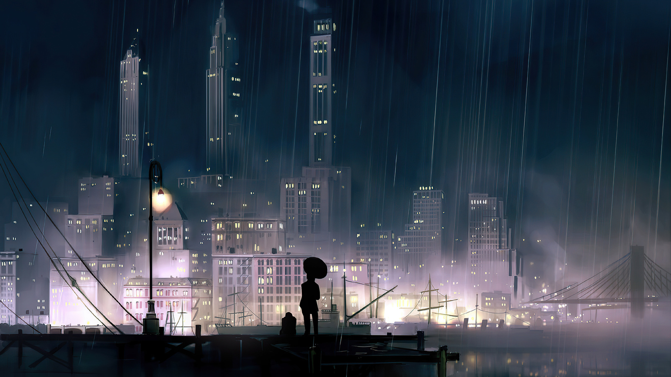 Anime Night City Hd Wallpapers