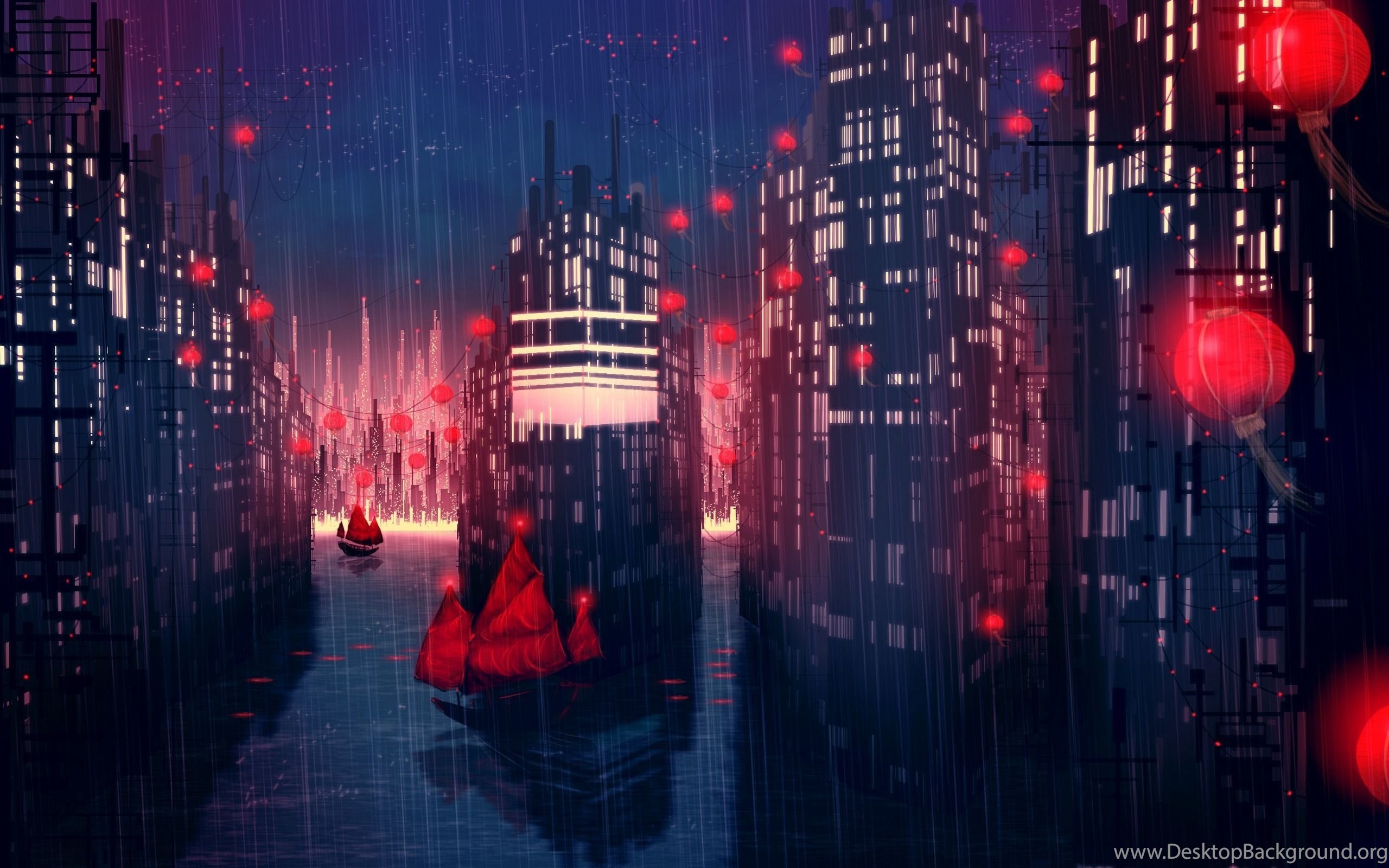 Anime Night City Wallpapers