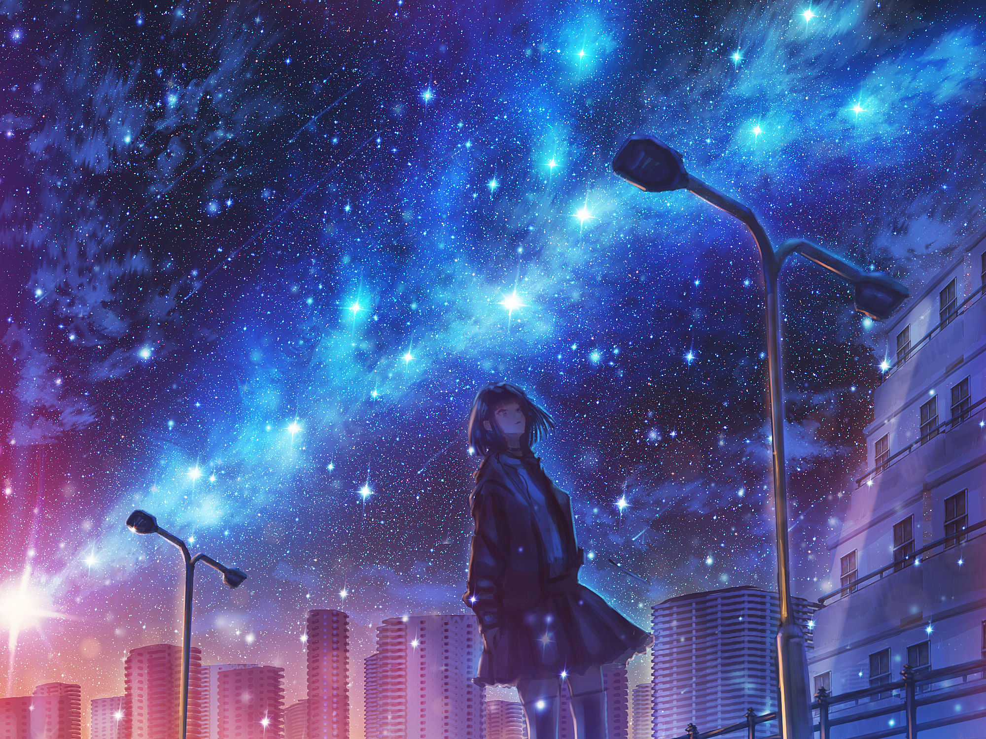 Anime Night Time Sky Wallpapers