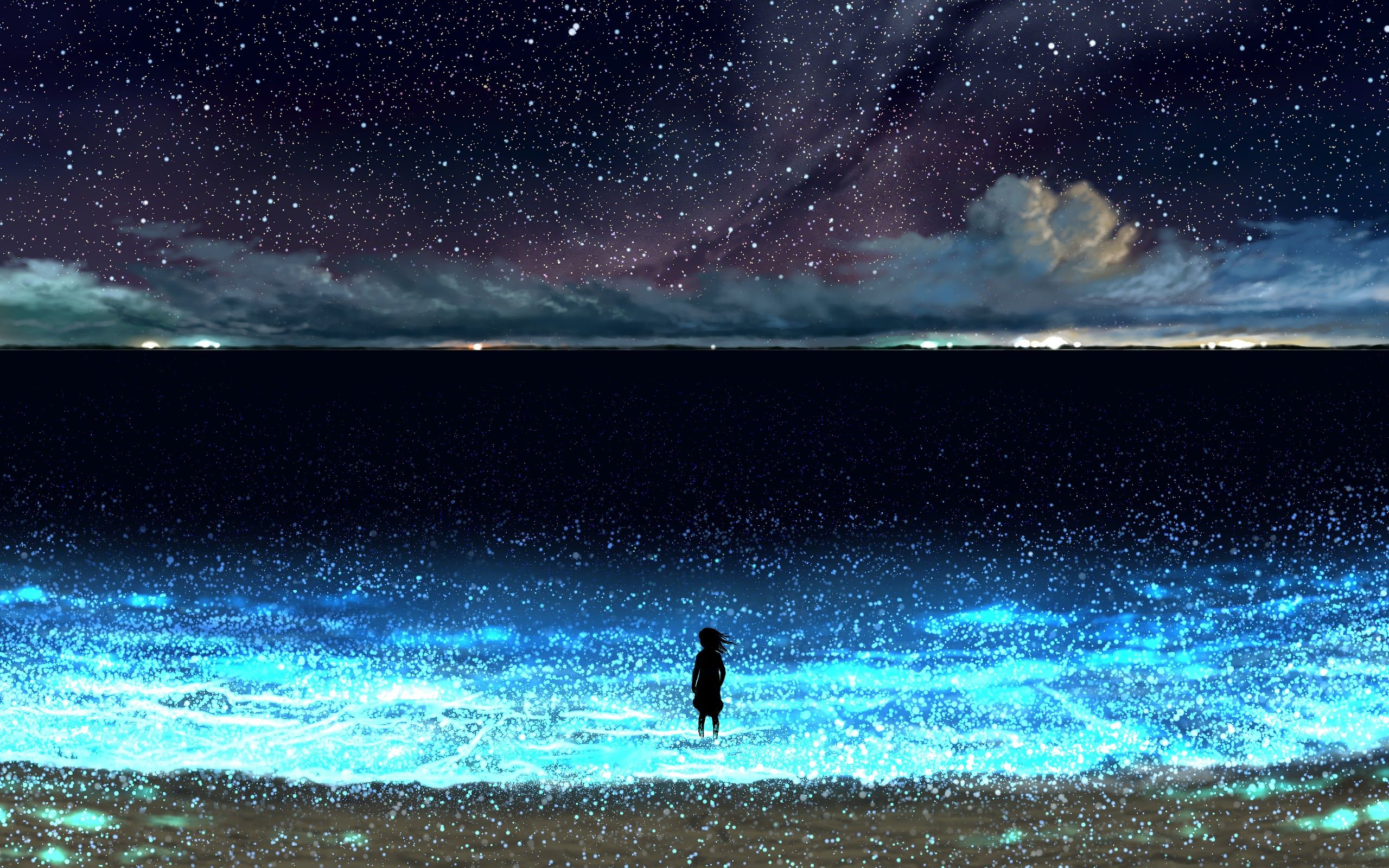 Anime Ocean Night Wallpapers