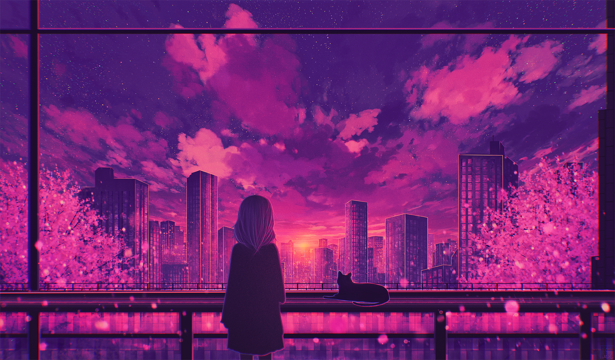 Anime Purple Background