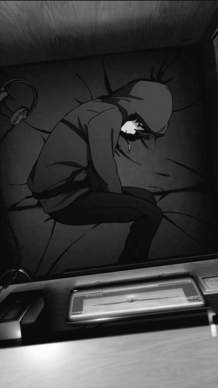 Anime Sad Black And White Wallpapers