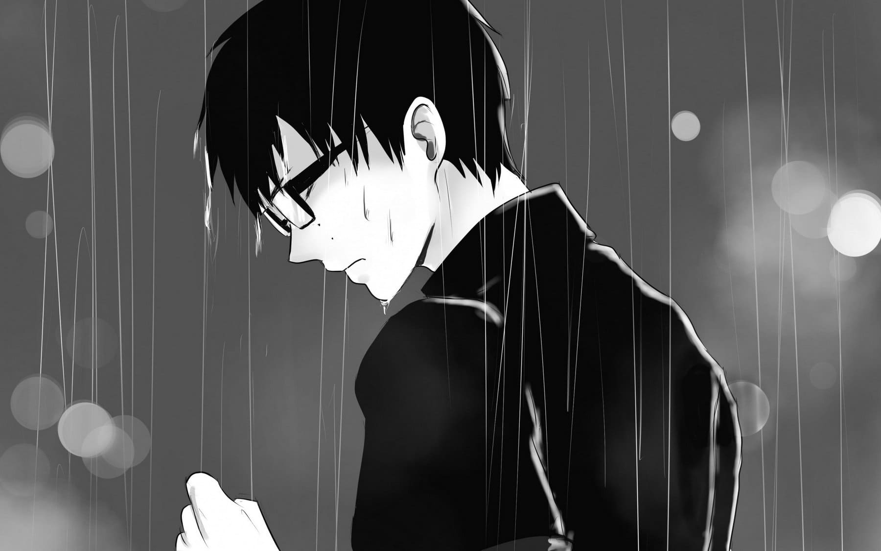 Anime Sad Black And White Wallpapers