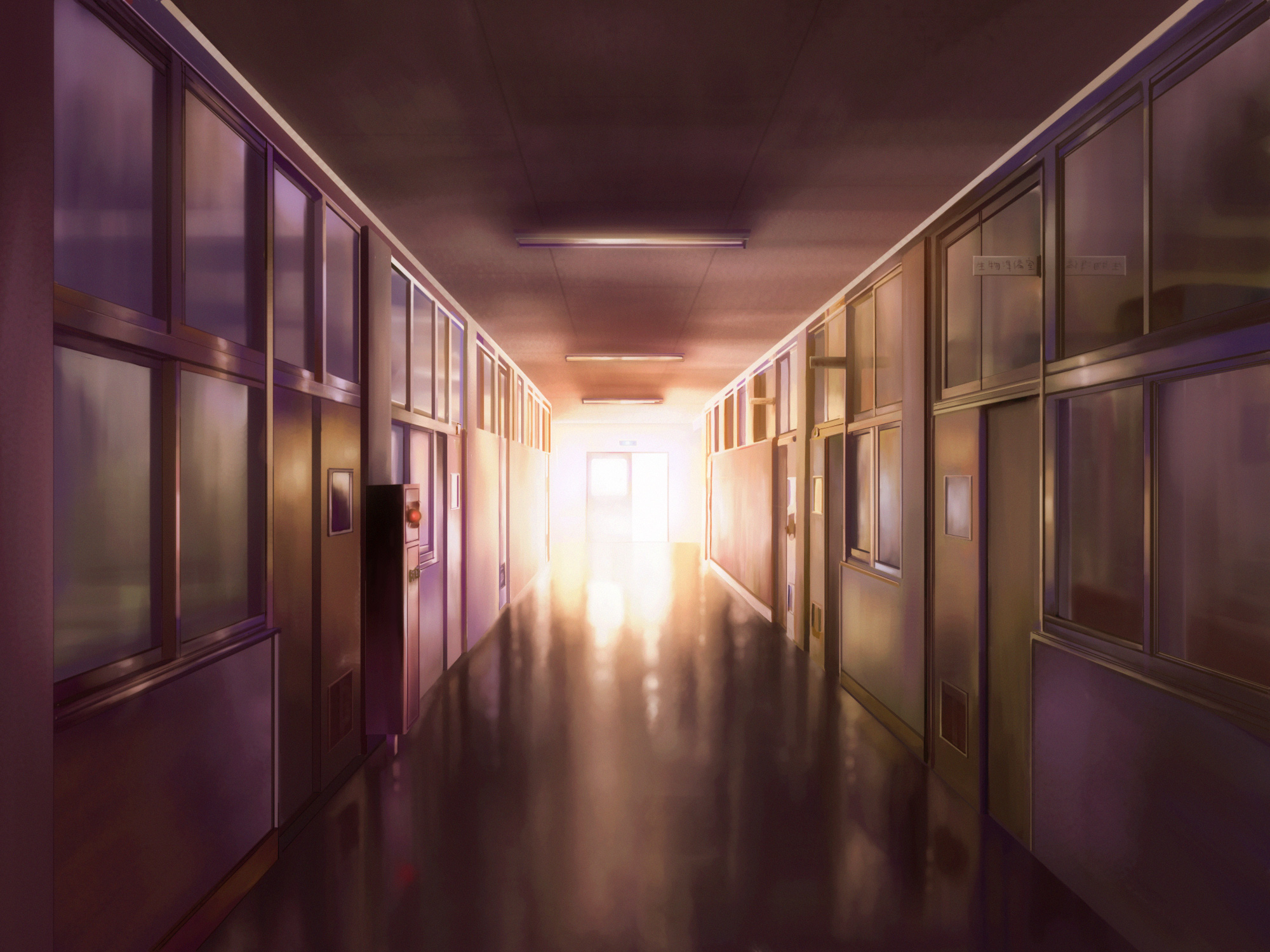 Anime School Hallway Wallpapers