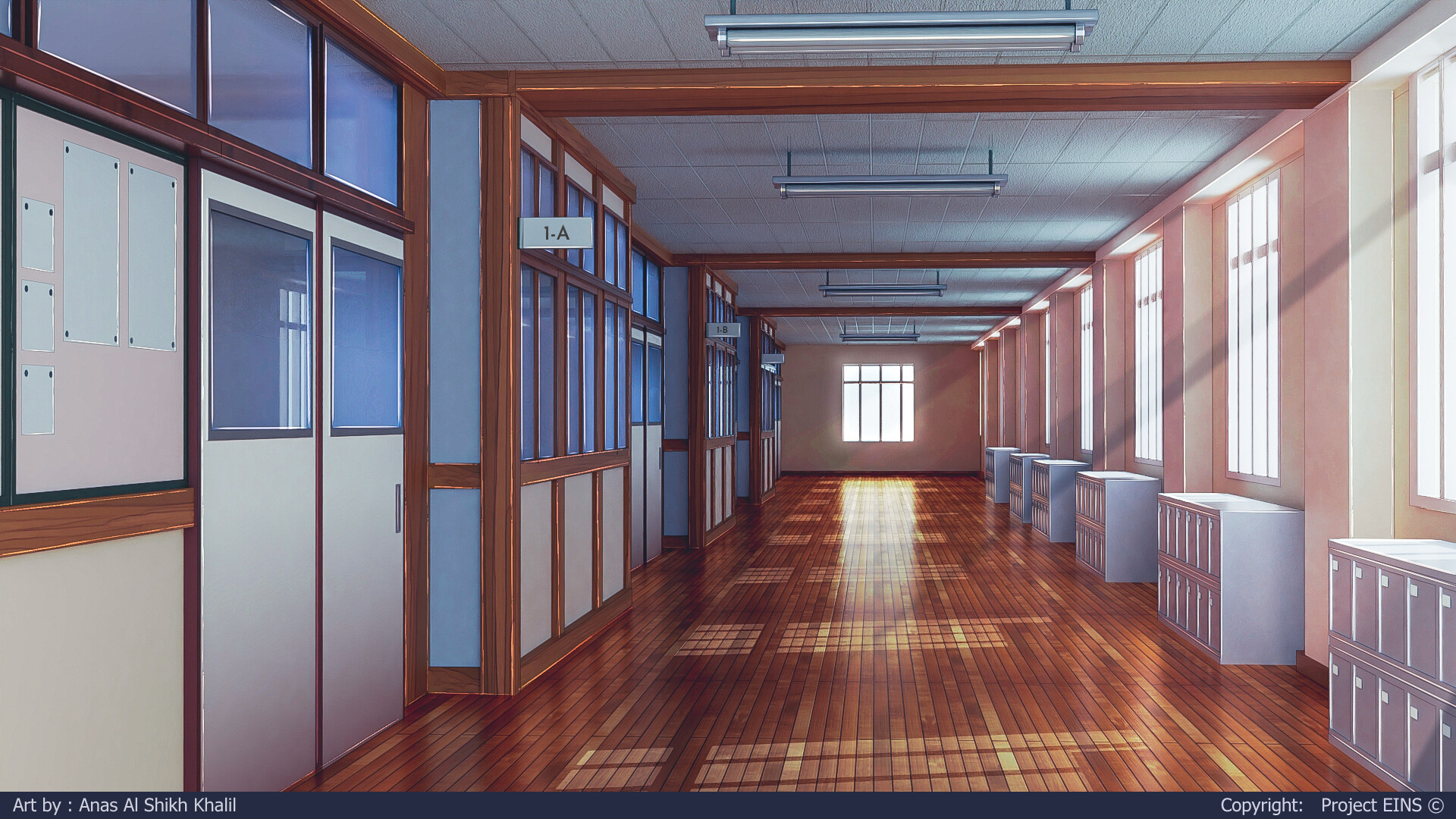 Anime School Hallway Wallpapers