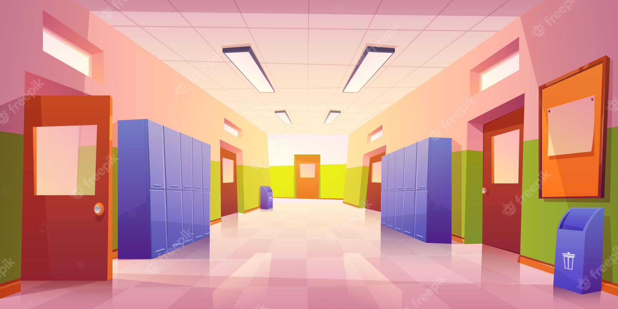 Anime School Hallway Wallpapers