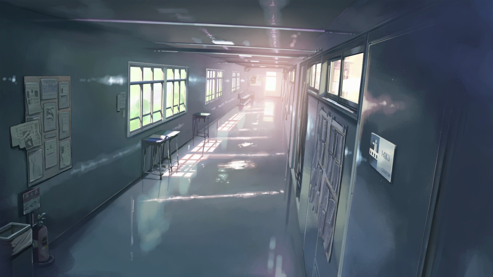 Anime School Hallway Wallpapers