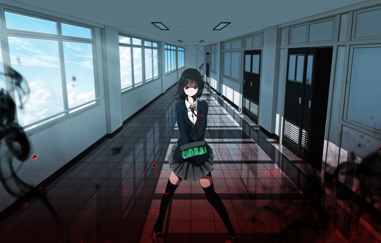 Anime School Hallway Wallpapers