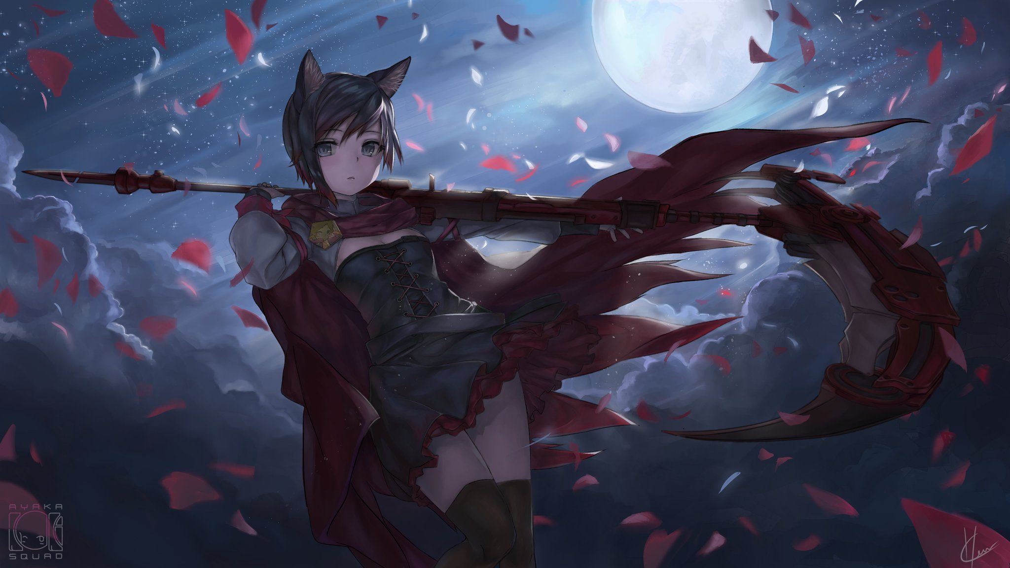 Anime Scythe Girl 2560X1440 Wallpapers