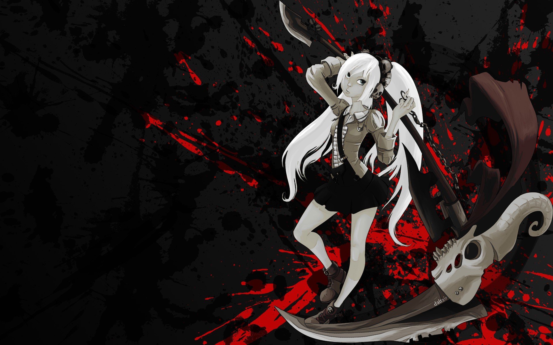 Anime Scythe Girl 2560X1440 Wallpapers