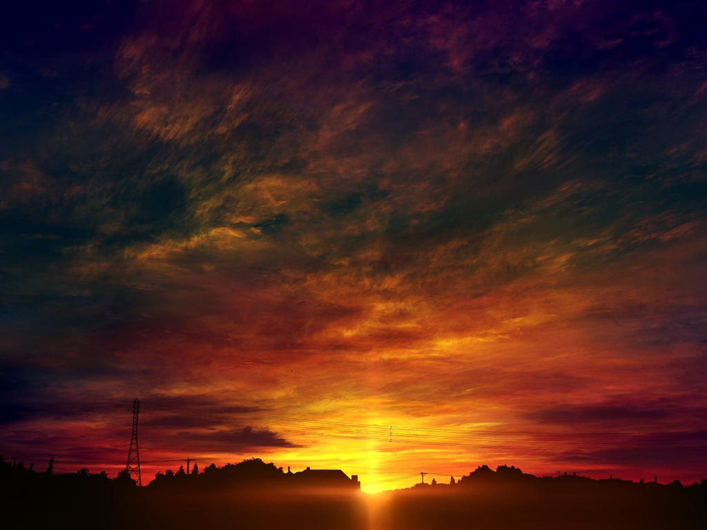 Anime Sky Sunset Wallpapers