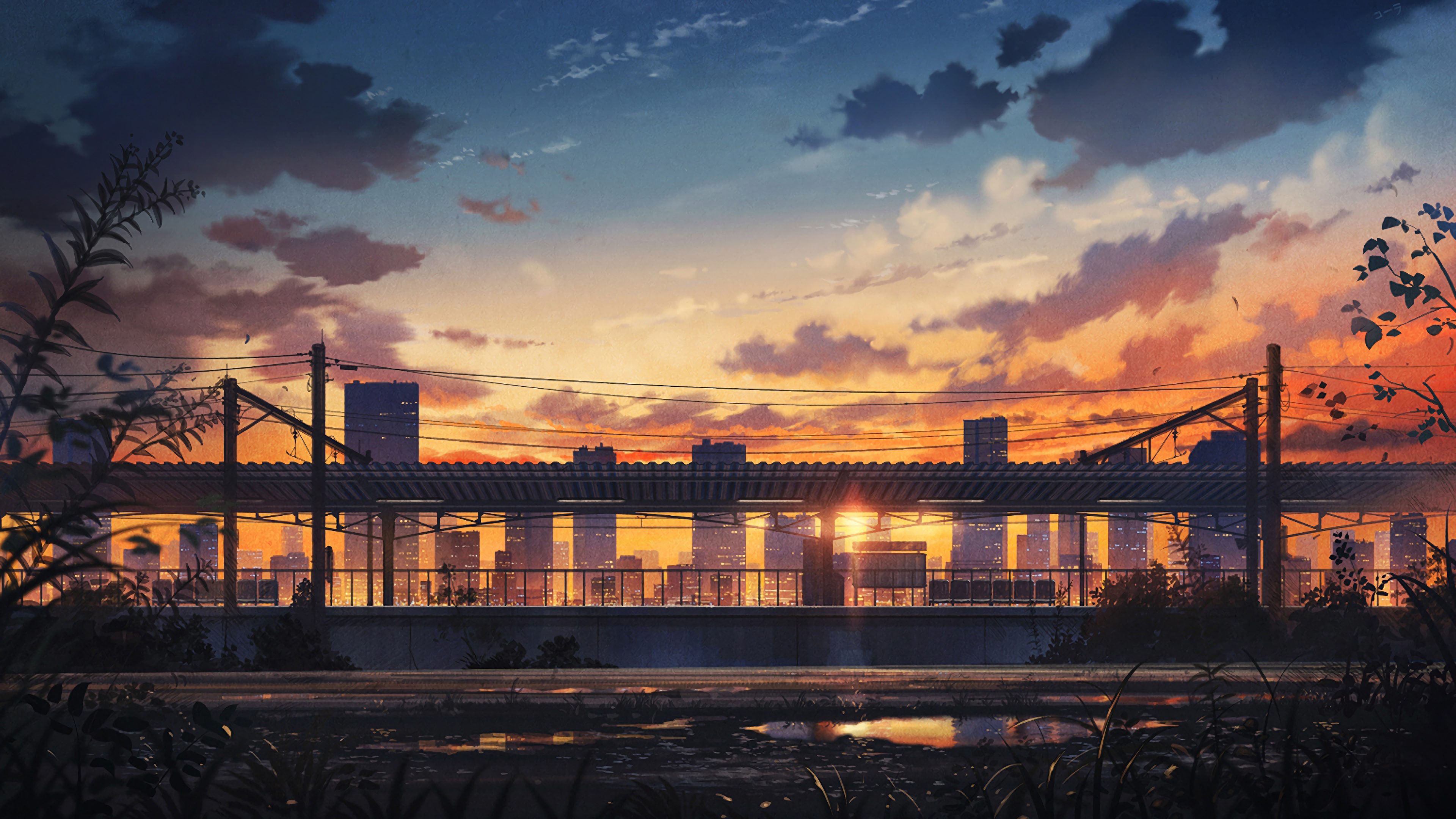Anime Sunset City Wallpapers