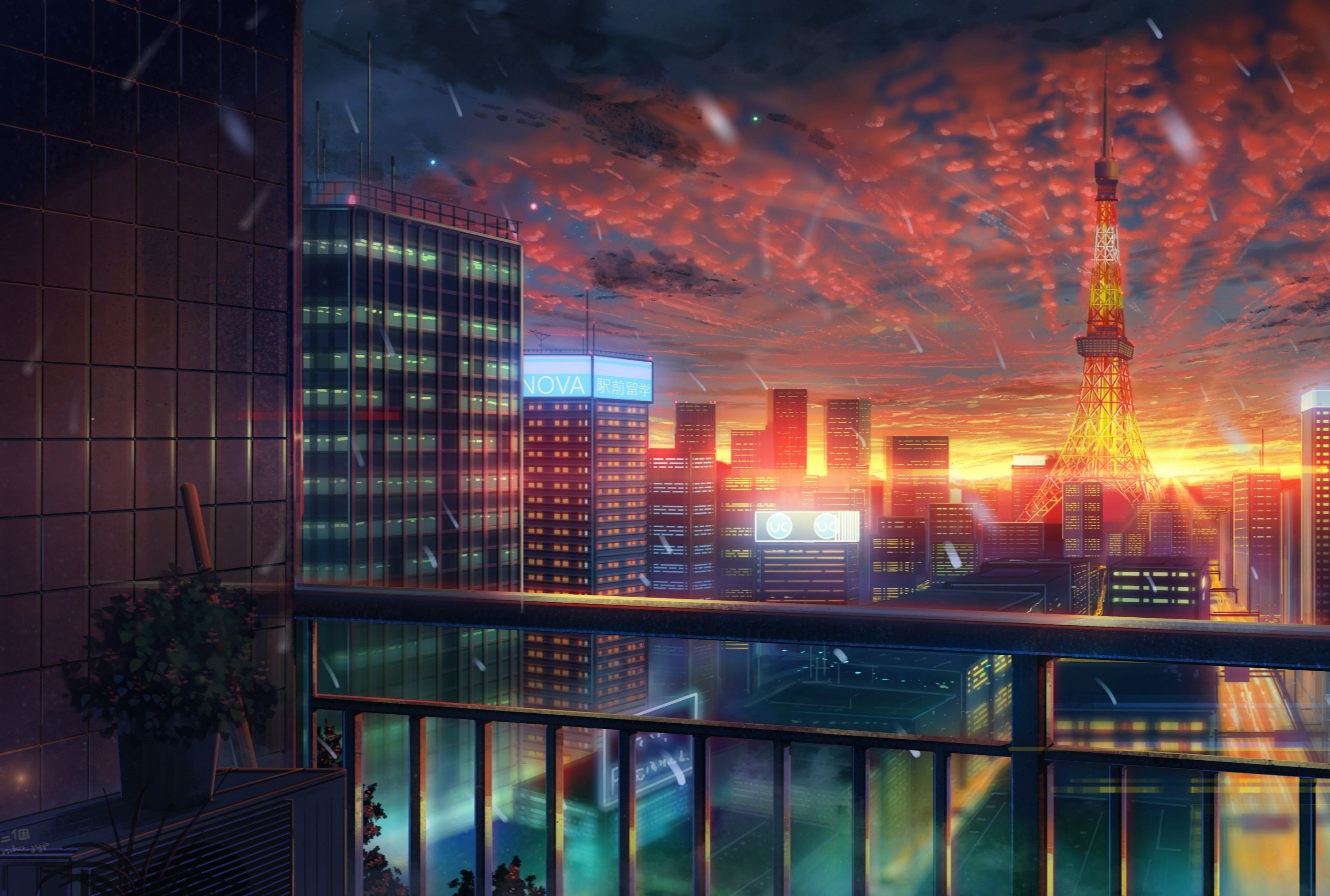 Anime Sunset City Wallpapers