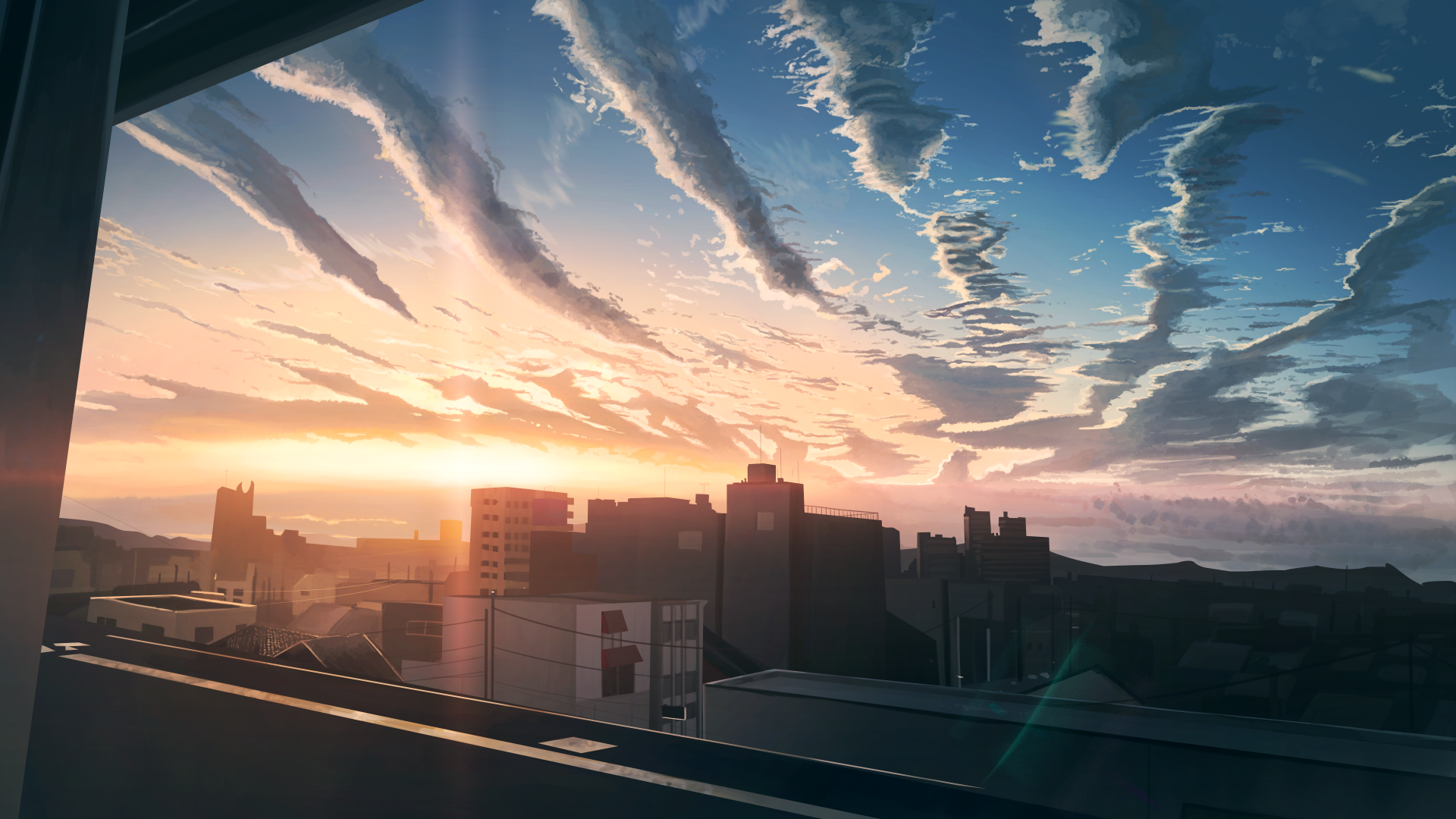 Anime Sunset City Wallpapers