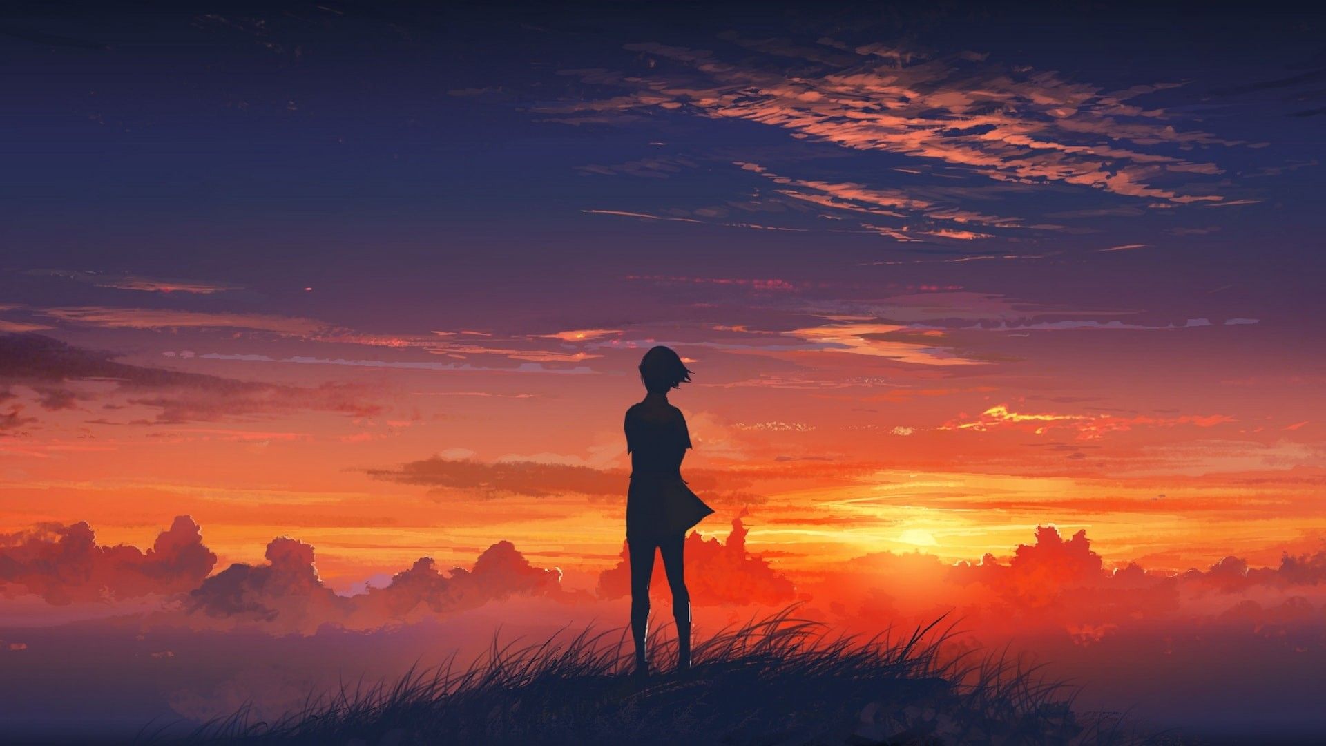 Anime Sunset Original Art Wallpapers