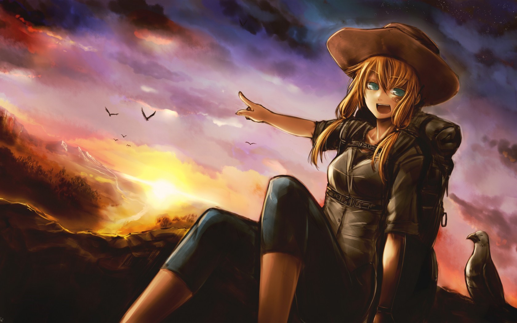 Anime Sunset Original Art Wallpapers