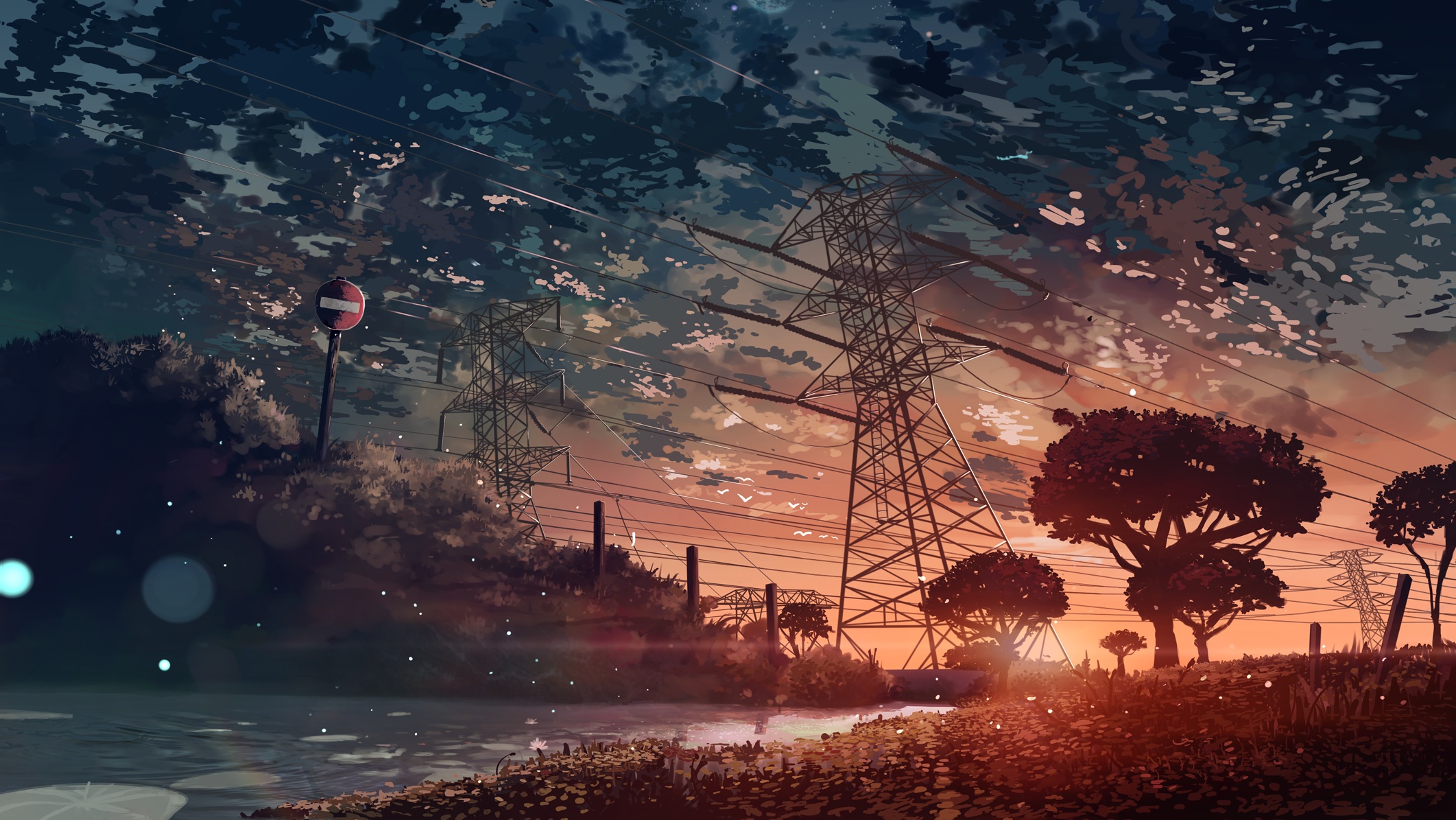 Anime Sunset Original Art Wallpapers