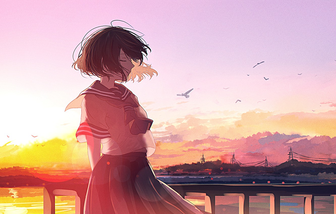 Anime Sunset Original Art Wallpapers