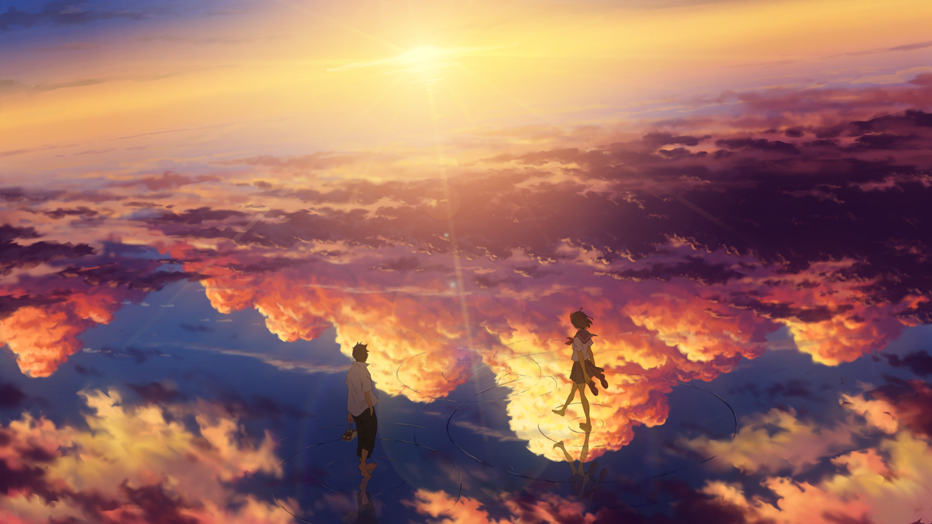 Anime Sunset Original Art Wallpapers