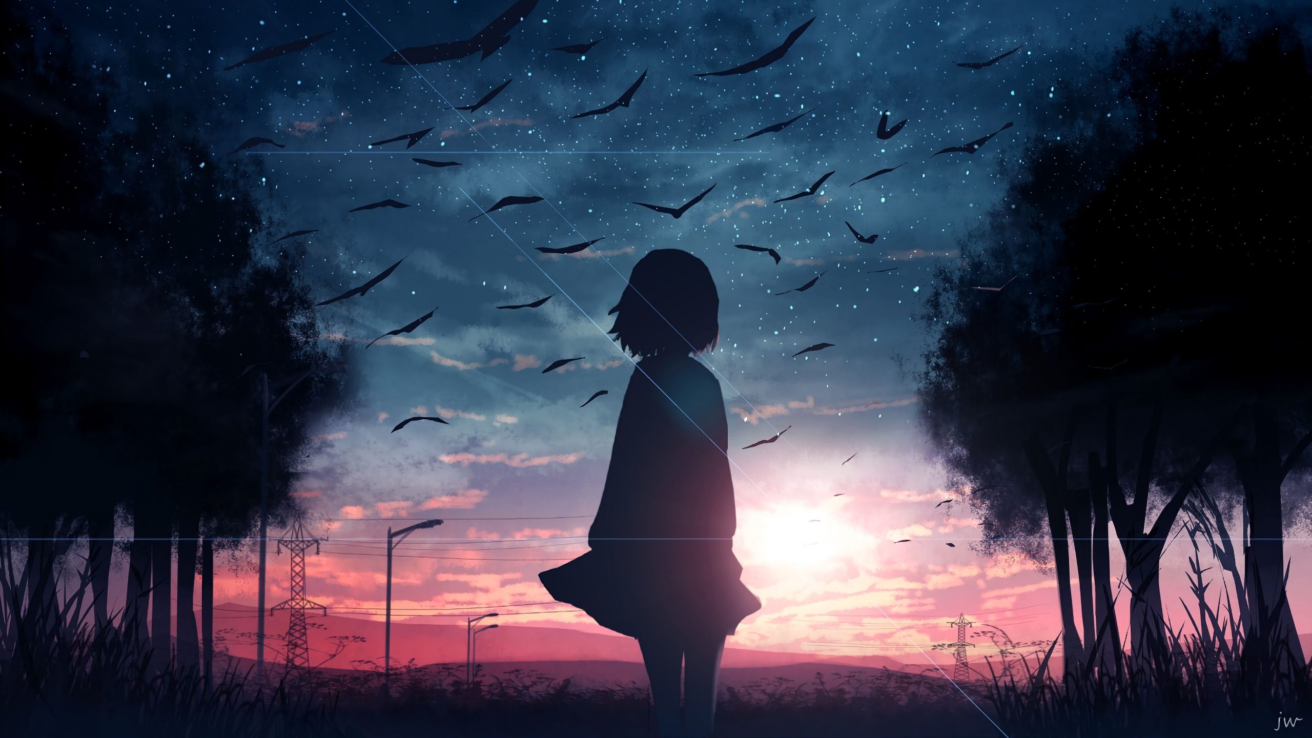 Anime Sunset Original Art Wallpapers