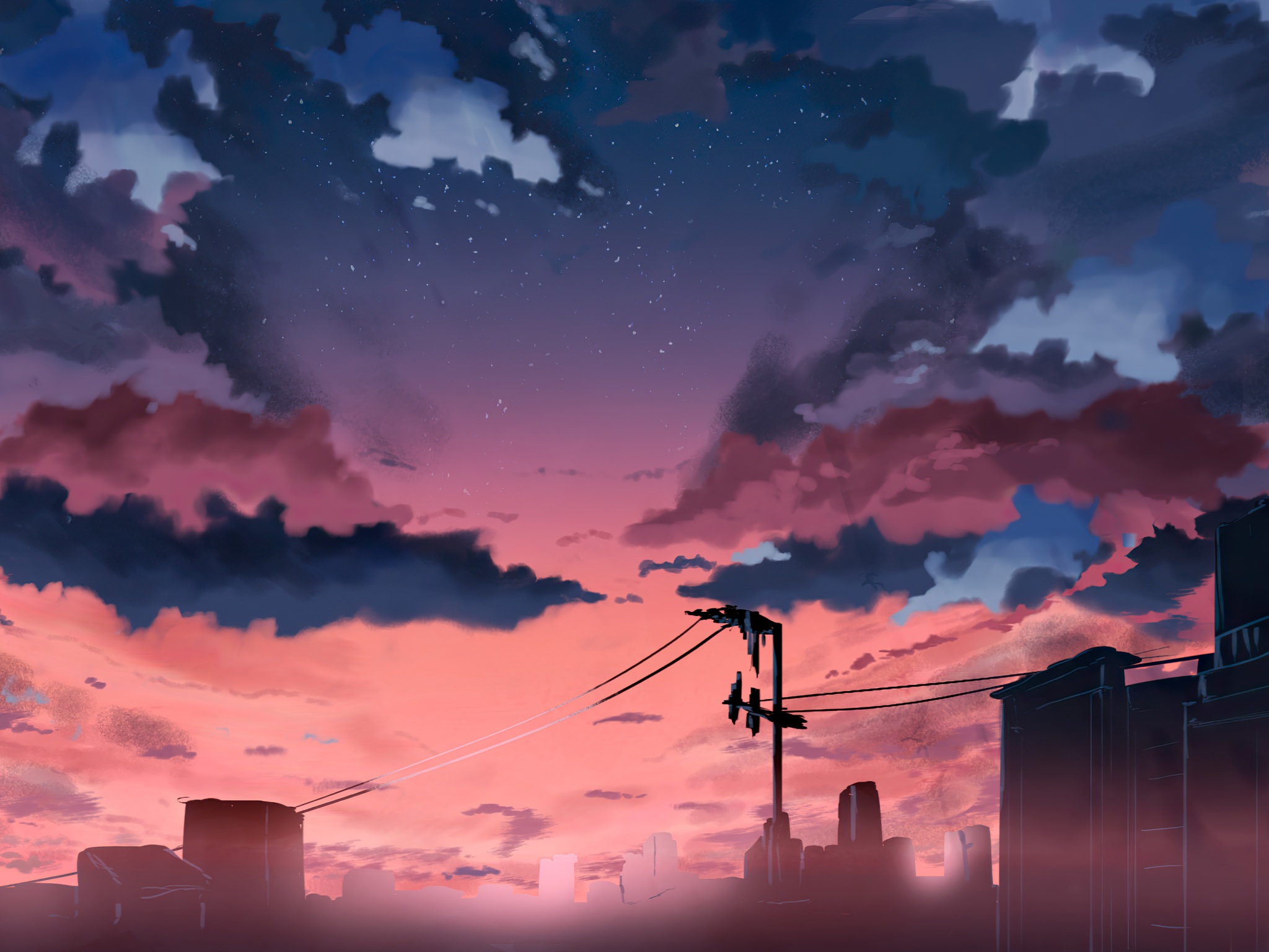 Anime Sunset Original Art Wallpapers