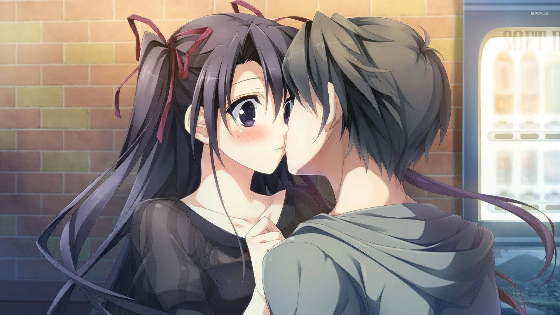 Anime Sweet Kissing Couple Wallpapers