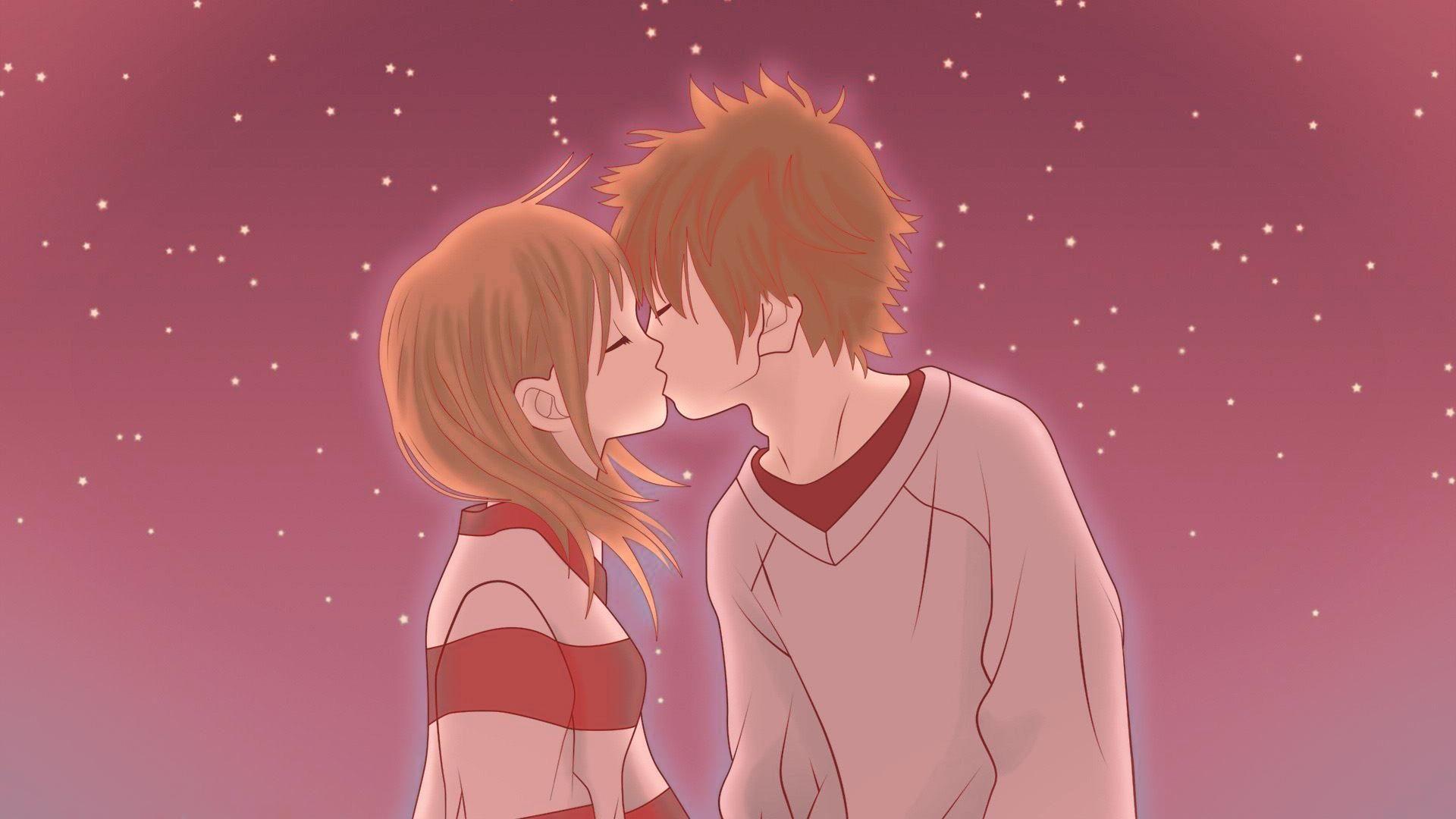 Anime Sweet Kissing Couple Wallpapers