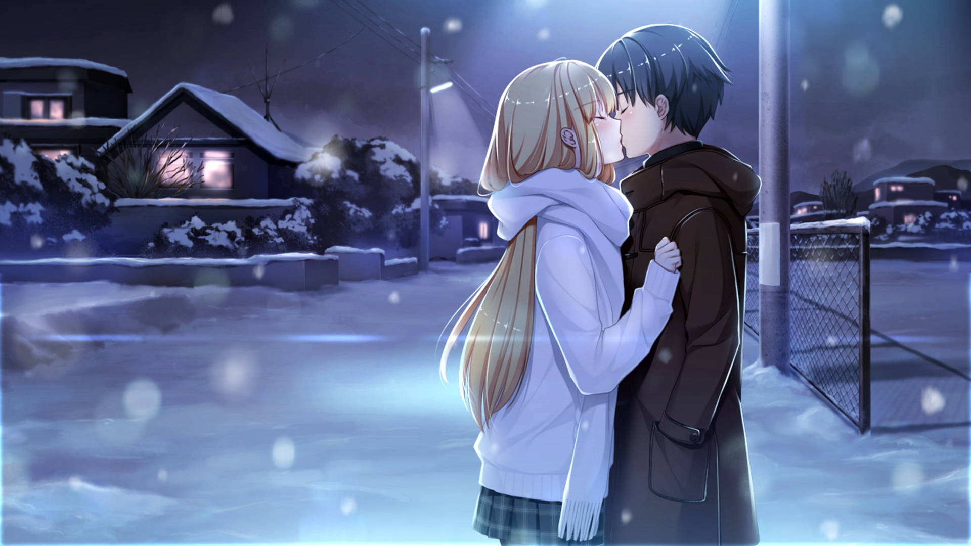 Anime Sweet Kissing Couple Wallpapers