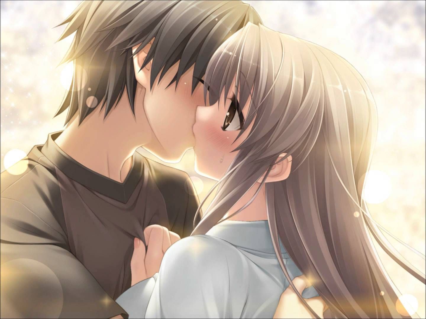 Anime Sweet Kissing Couple Wallpapers