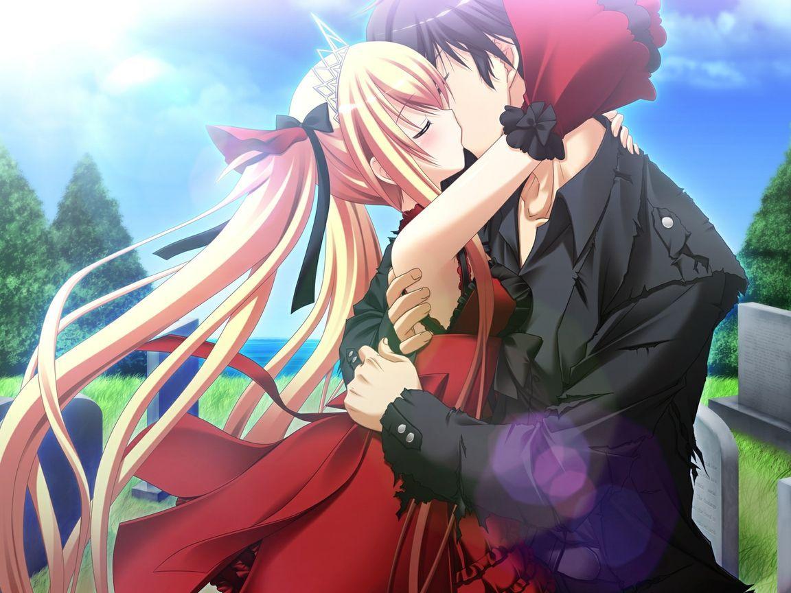 Anime Sweet Kissing Couple Wallpapers