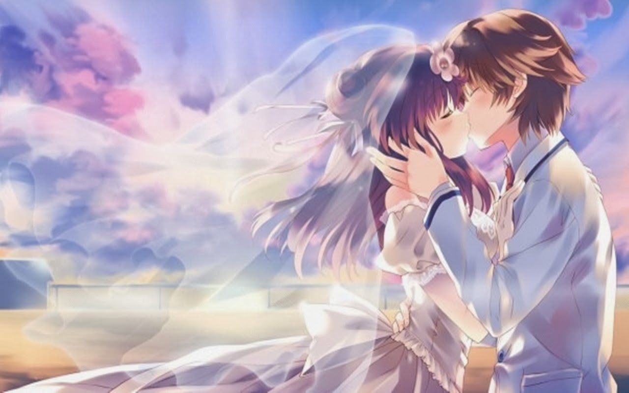 Anime Sweet Kissing Couple Wallpapers