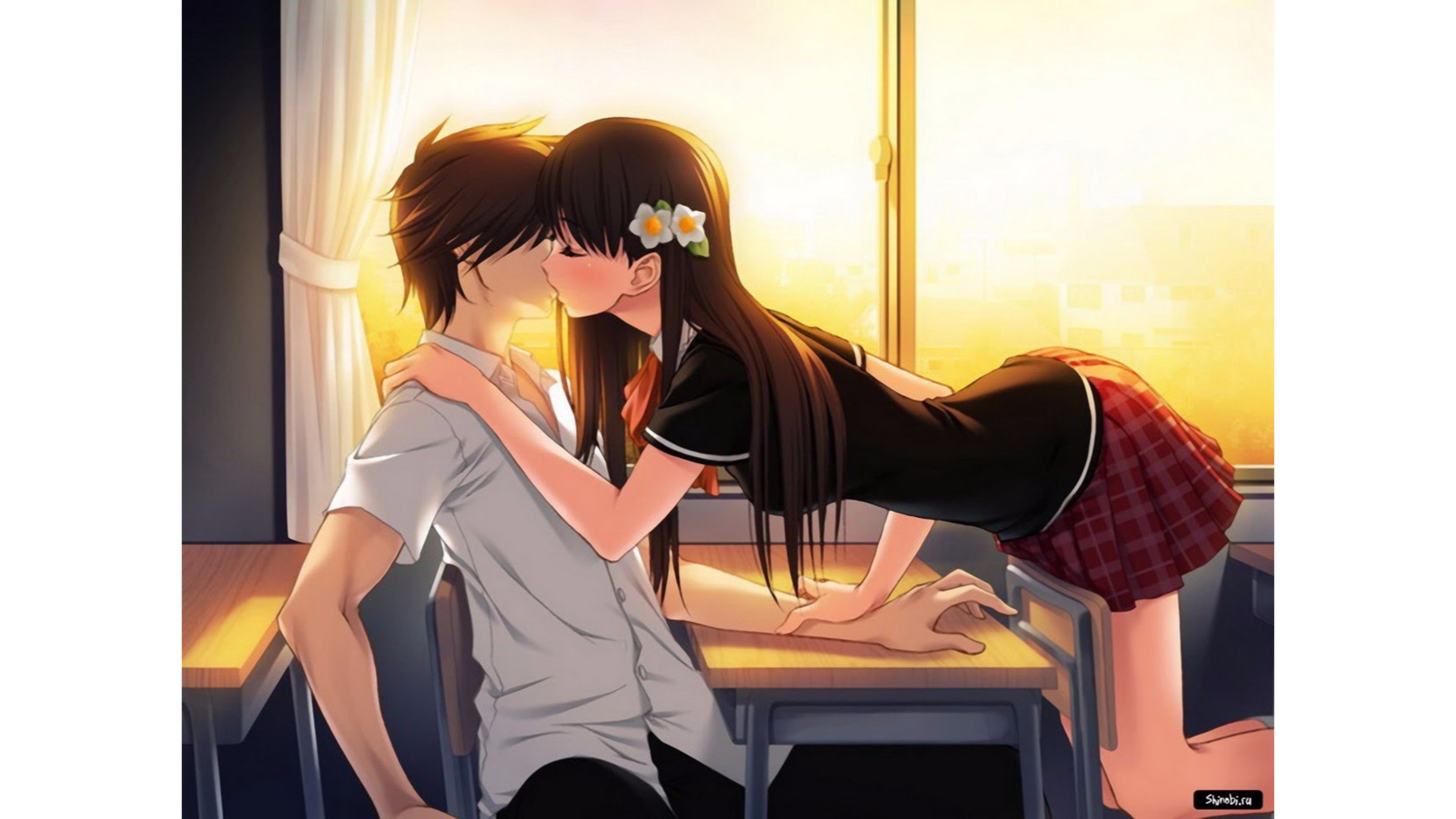 Anime Sweet Kissing Couple Wallpapers