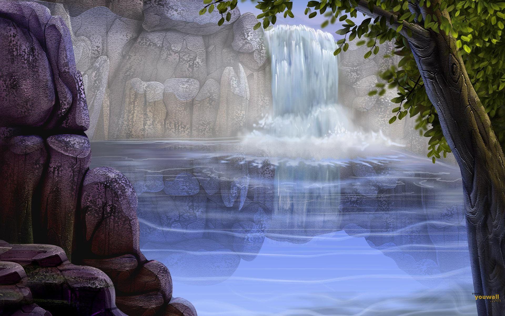 Anime Waterfall Wallpapers