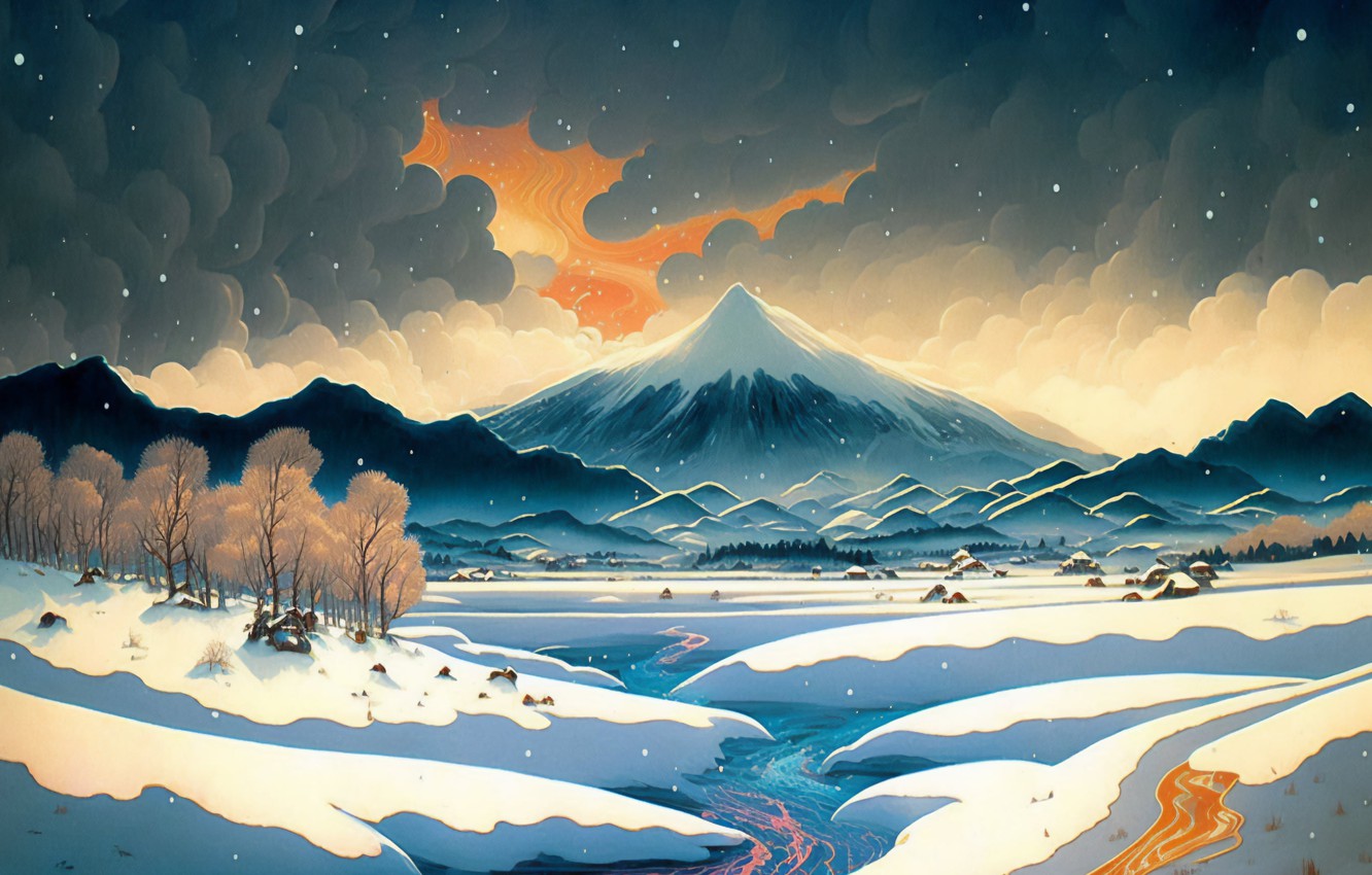 Anime Winter Mountain Wallpapers