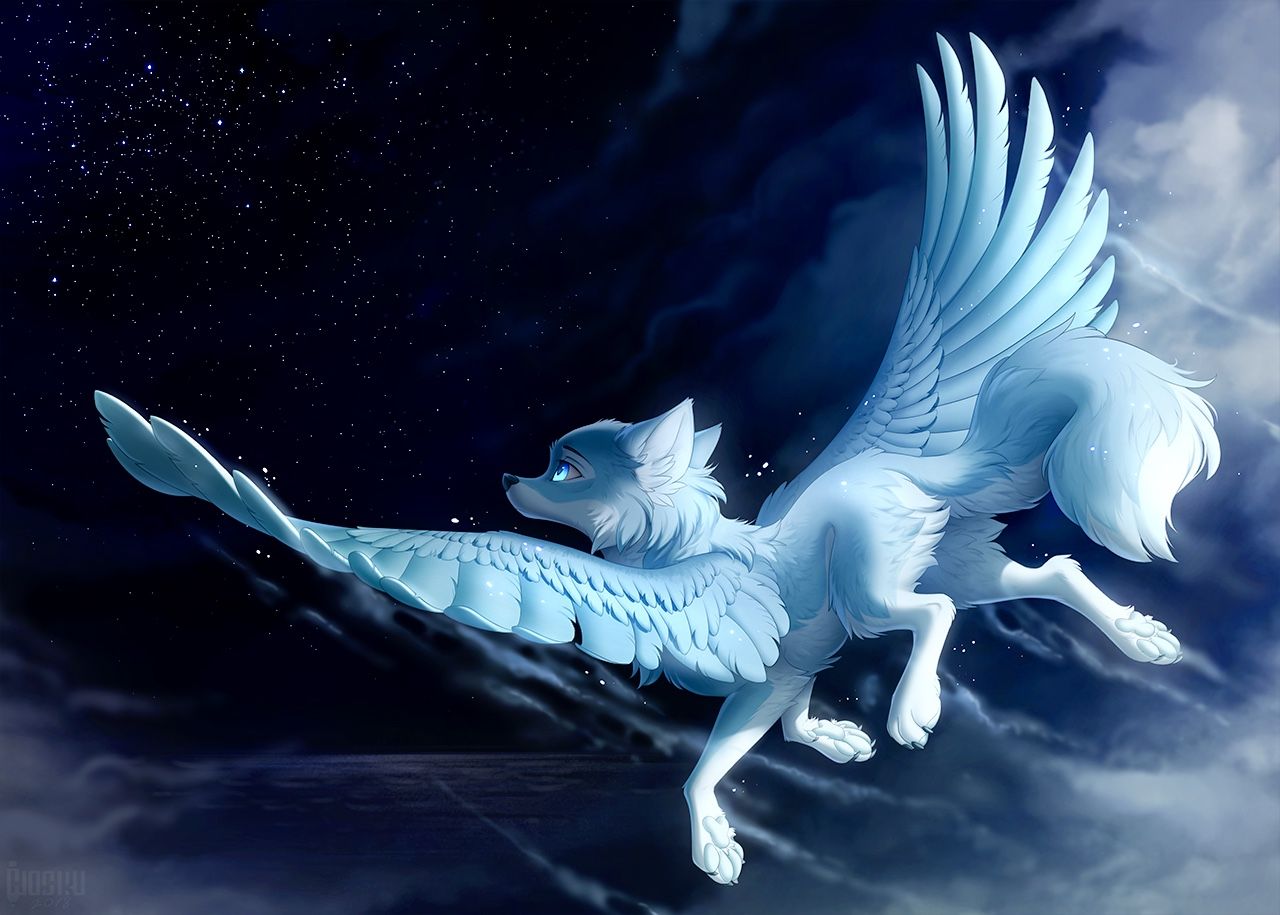 Anime Wolves With Wings Wallpapers