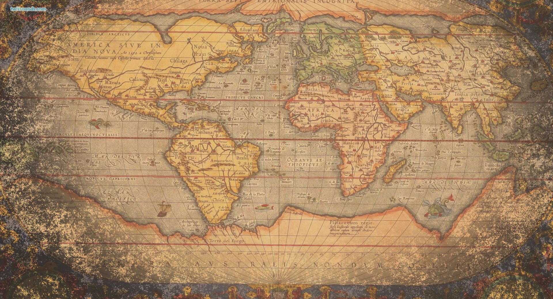 Antique World Map Background