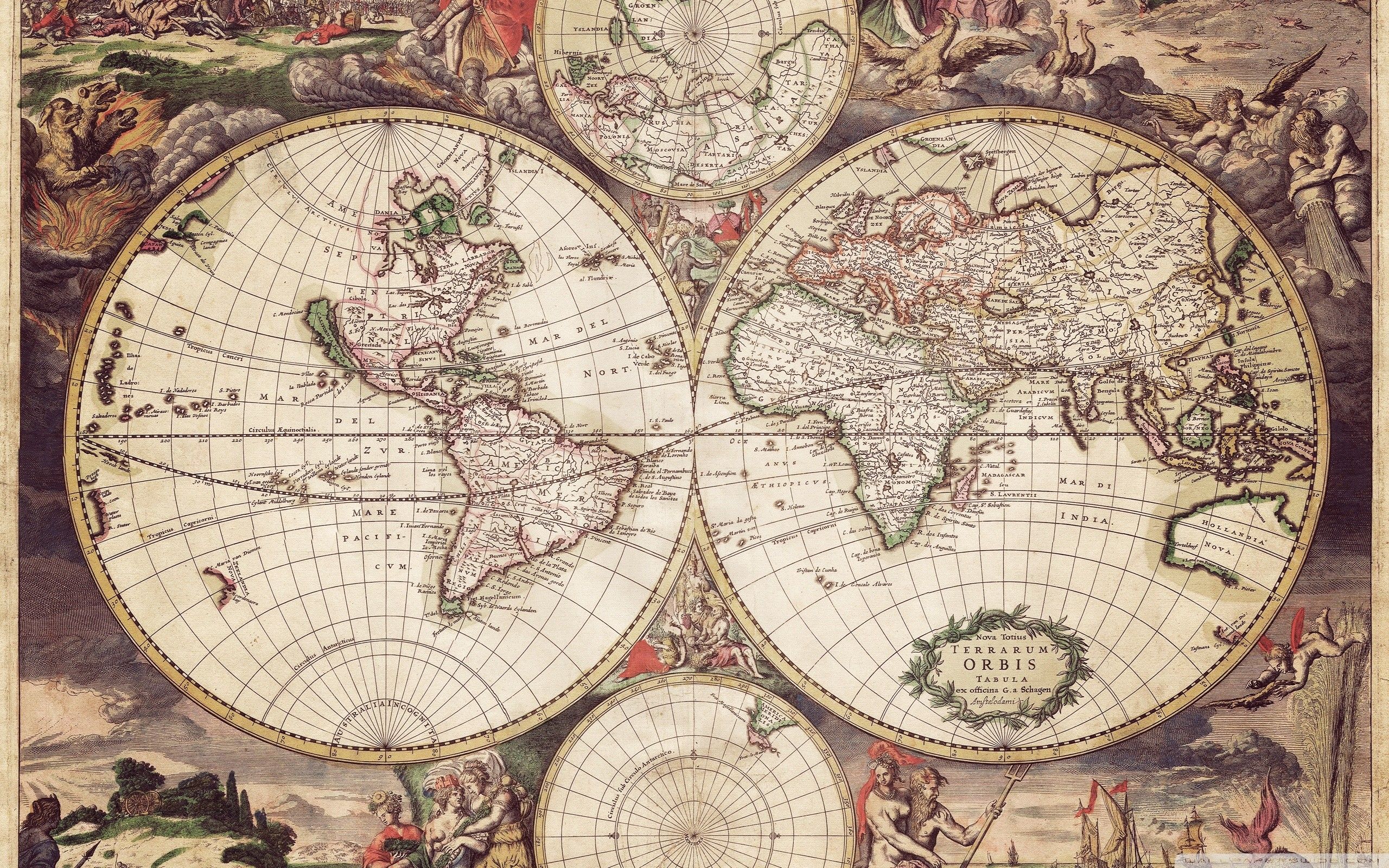 Antique World Map Background