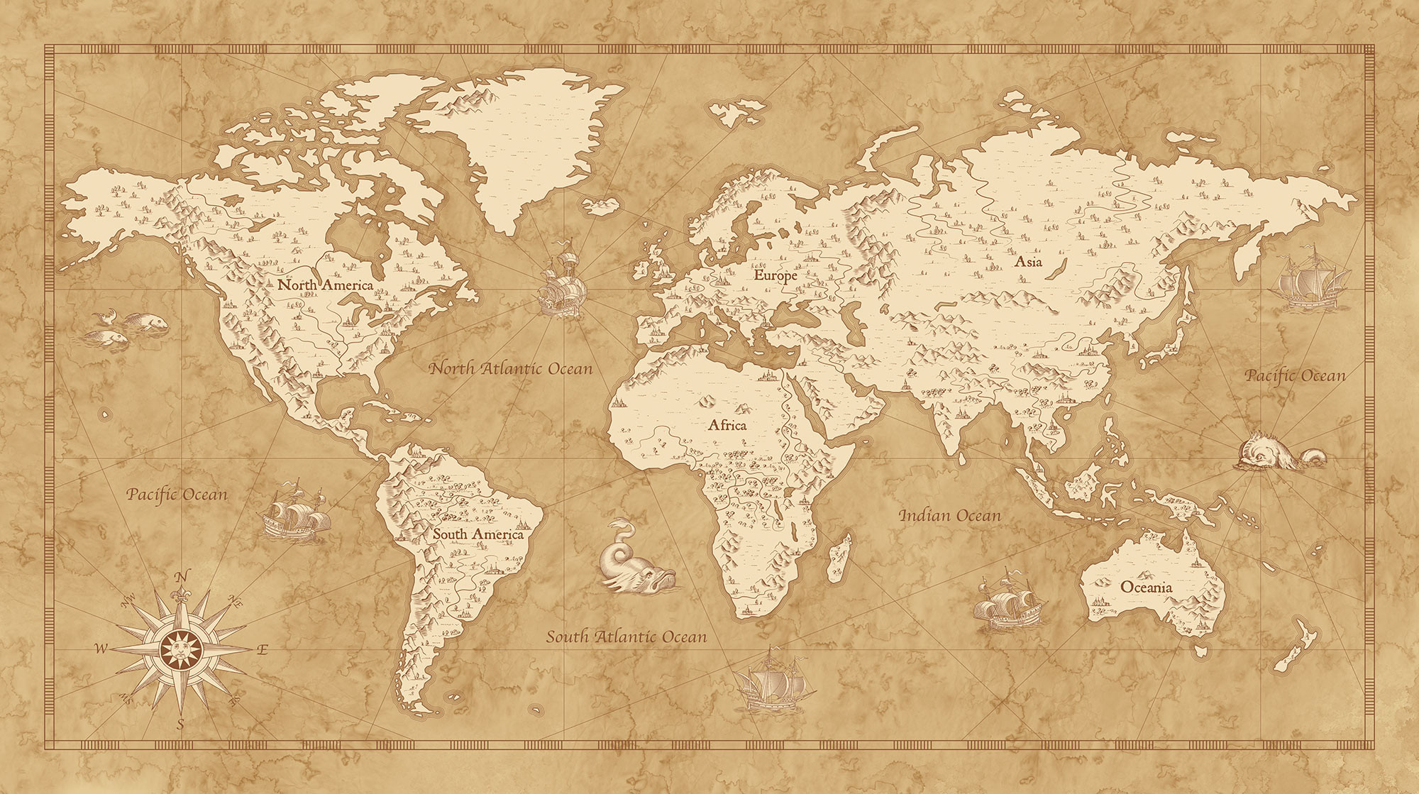 Antique World Map Background