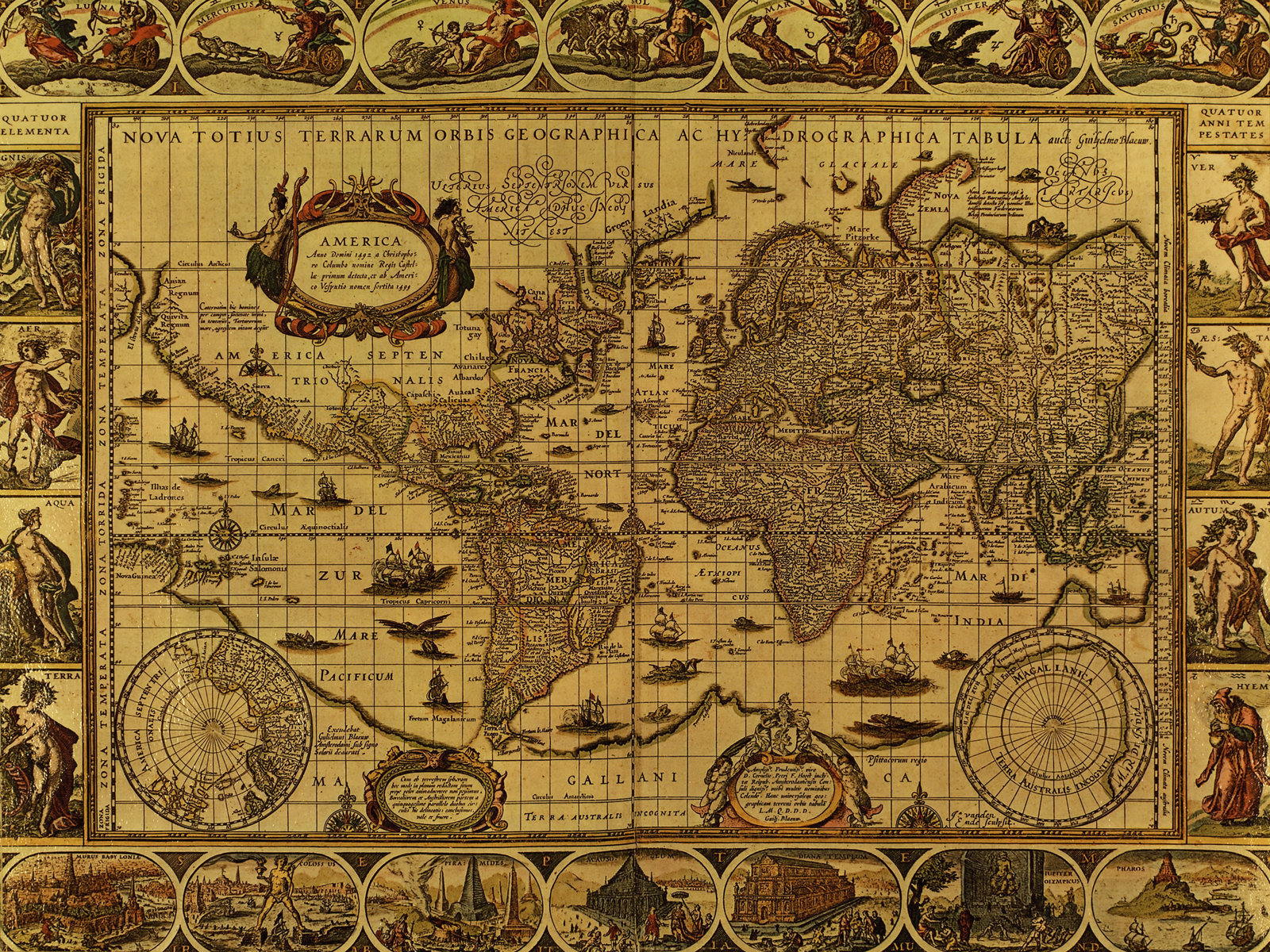 Antique World Map Background