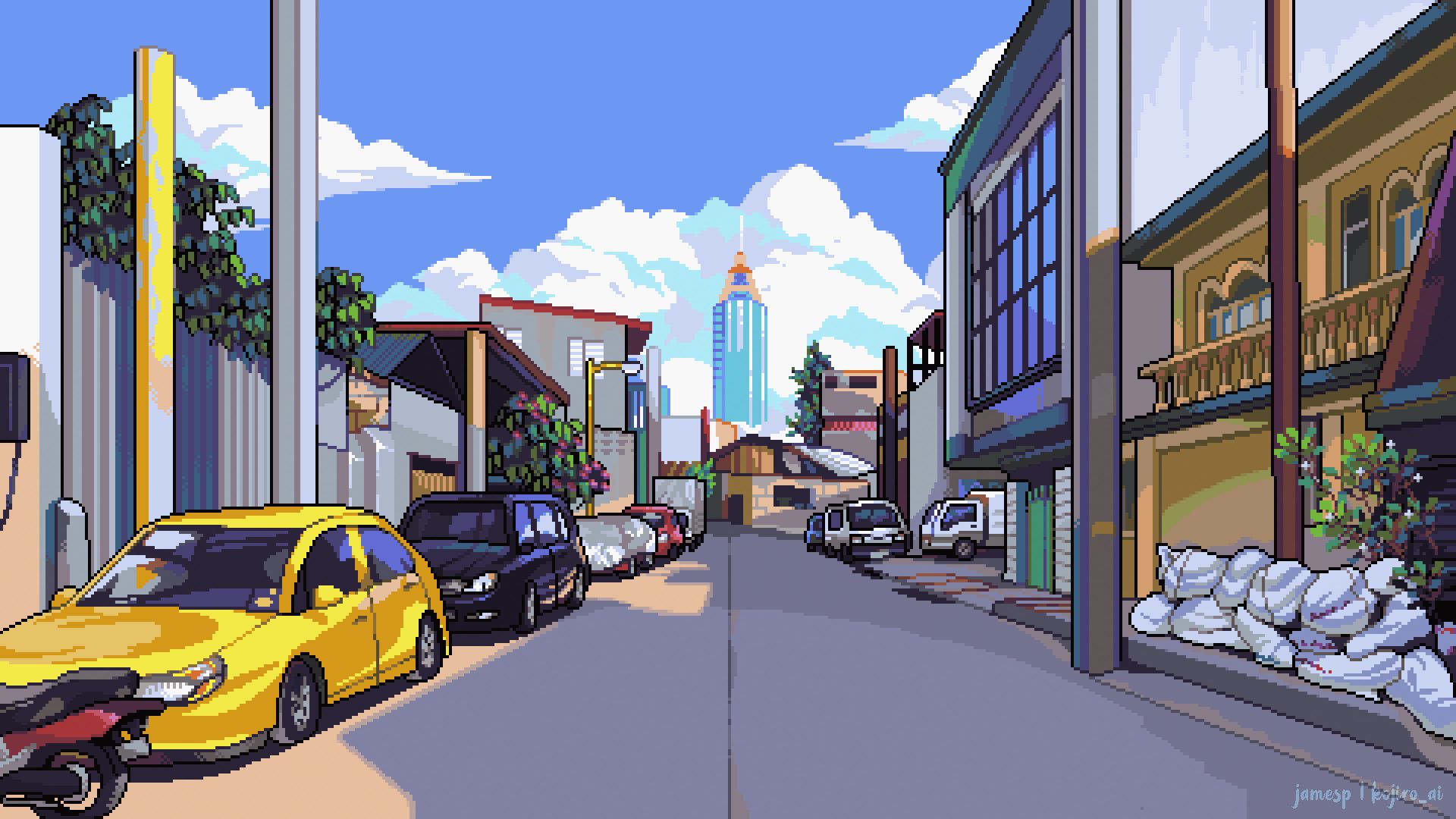 Artistic Building Pixel Art Wallpapers