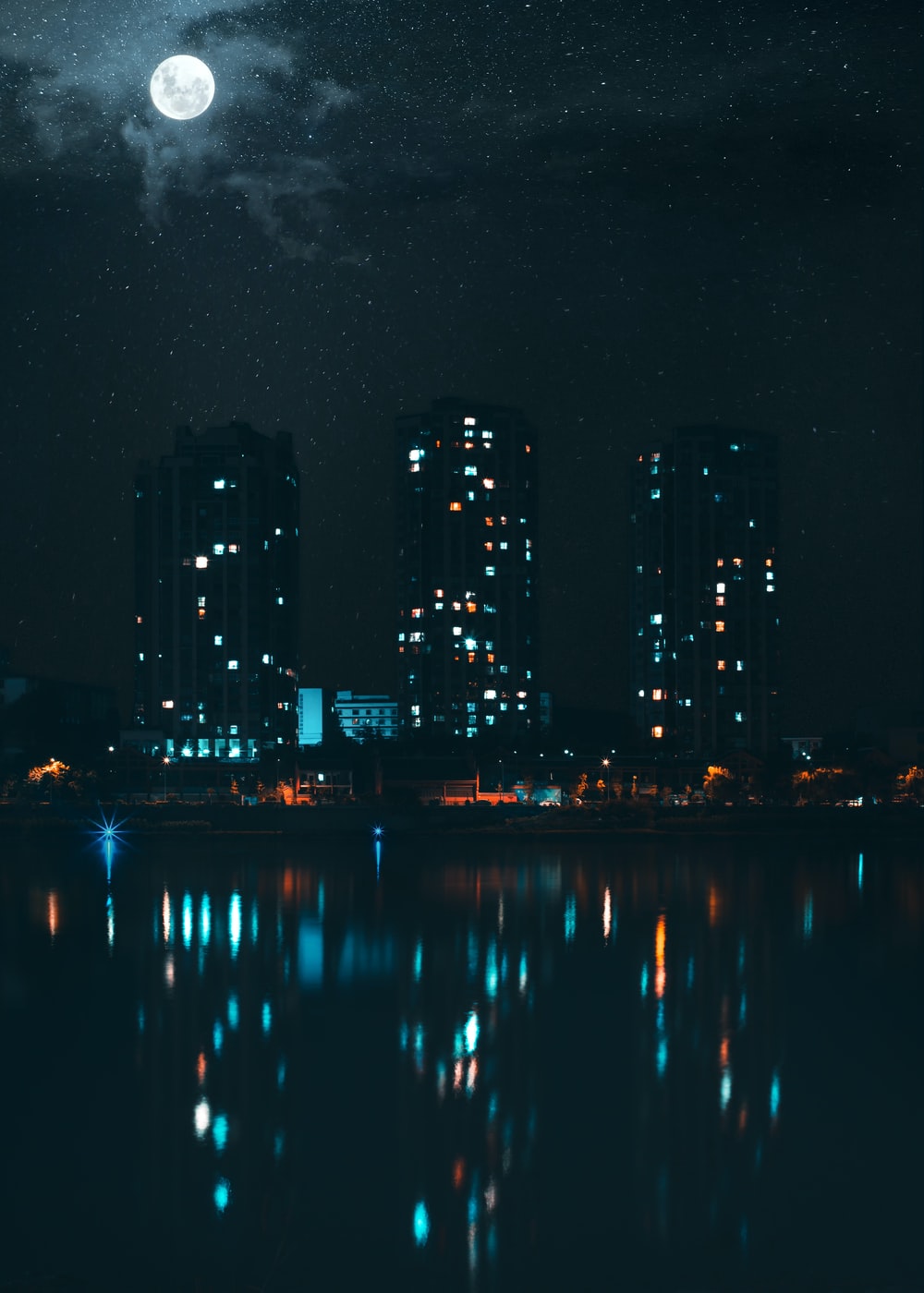 Artistic City In Moon Night Wallpapers